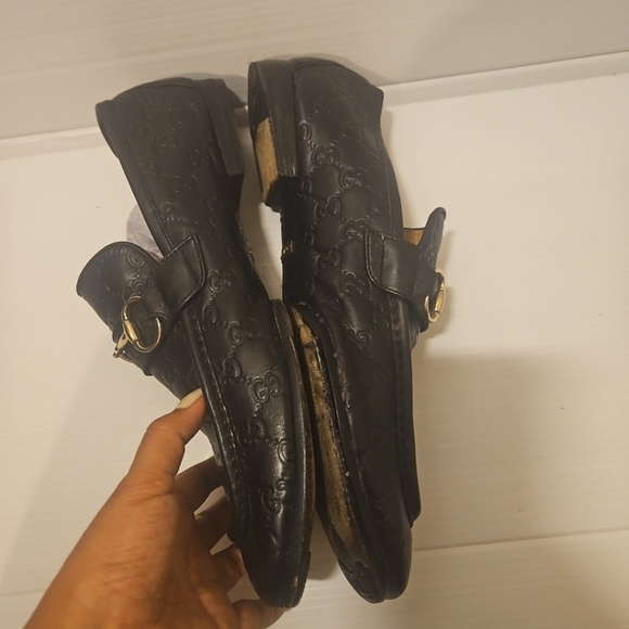 Gucci Tom Ford Era GG Monogram Black Embossed Leather Loafers Size 11.5 - Picture 11 of 14